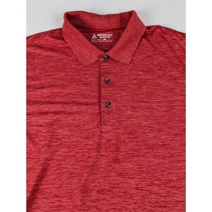 Bermuda Sands Mens Large Red Heather Wick Away Performance Golf Polo Shirt